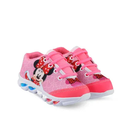 Tênis De Led Infantil Menina Feminino Minnie + Chinelo + Relógio + Óculos - Kids